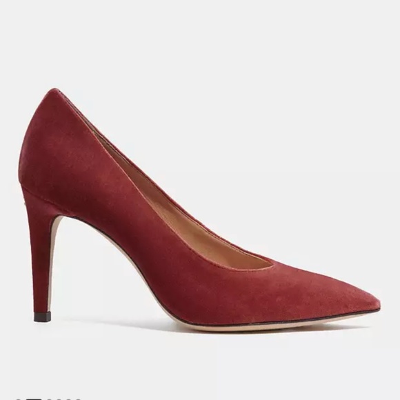 New 🍒Coach Skyler Velvet Red Pump Heels - Picture 2 of 5